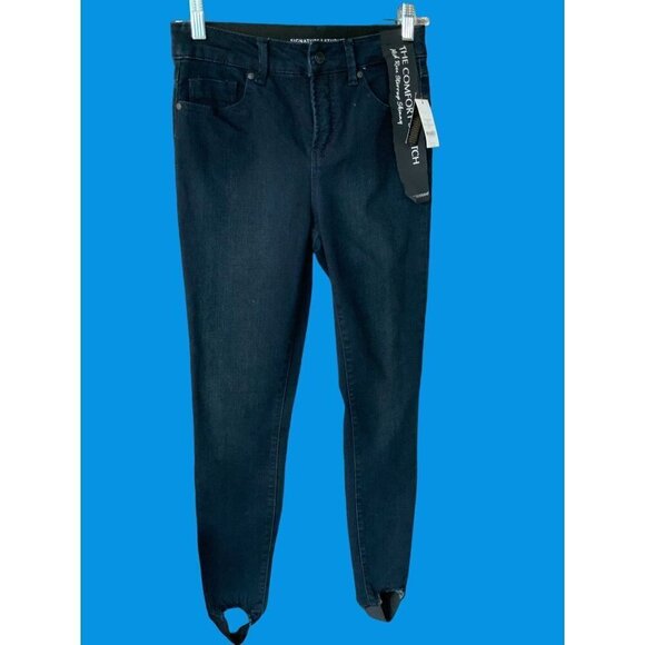 SIGNATURE STUDIO LADIES 5 POCKET CLASSIC TRADITIONAL DENIM STIRRUP JEANS NWT 4 - Picture 6 of 9